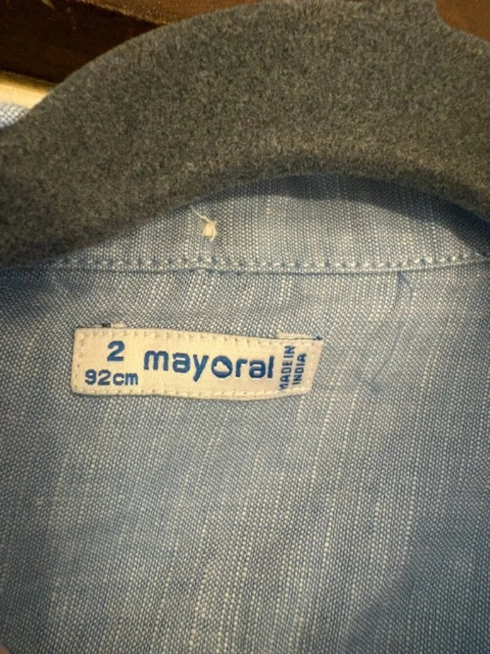 Mayoral Boys Linen-Blend Blue Button-Down Shirt, Size 2